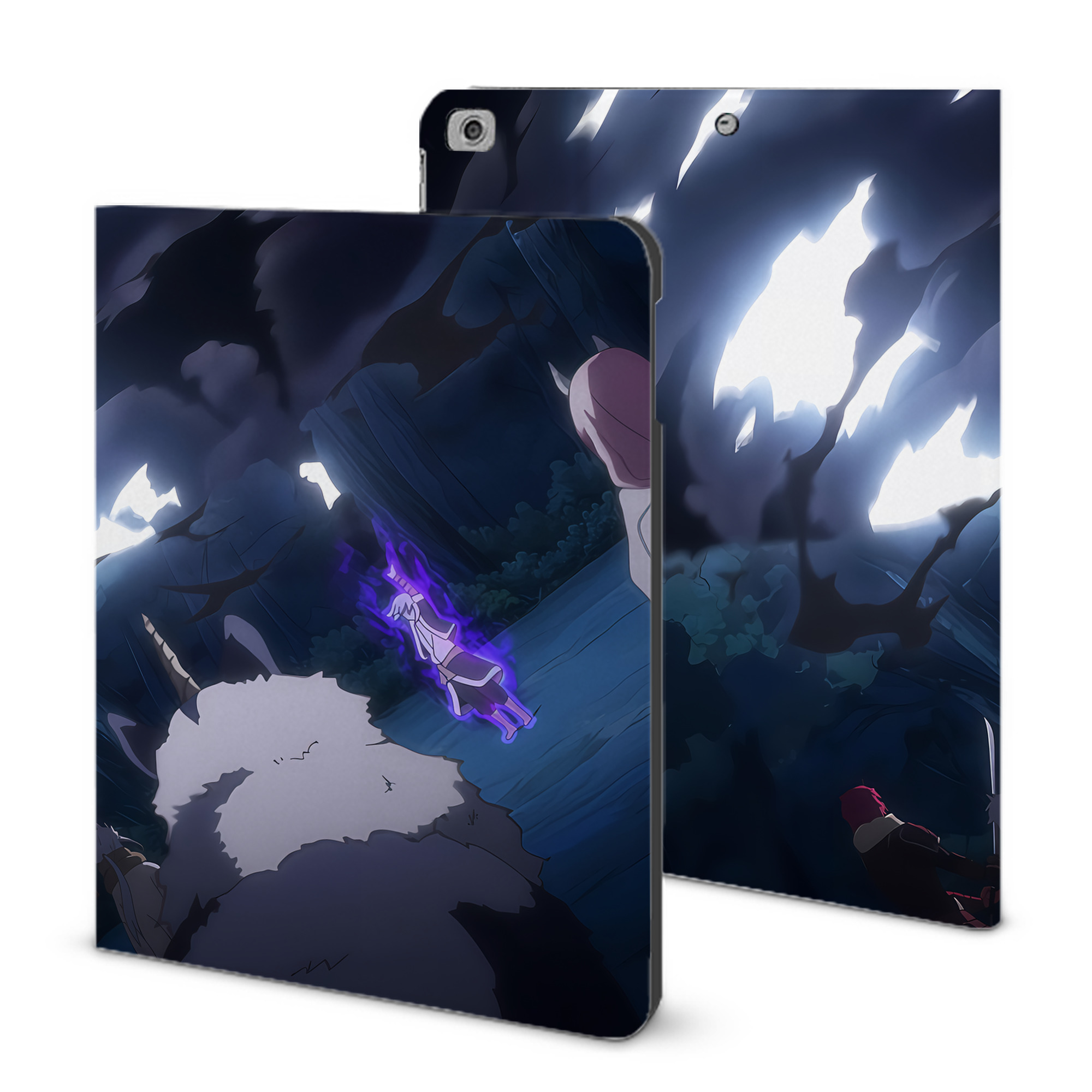 （画像用） 転スラ Regarding Reincarnated to Slime IPad ケース ブック型 PUレザー TPU 耐衝撃 軽量 薄型 ペン収納なし 全面保護 IPad 各モデル対応